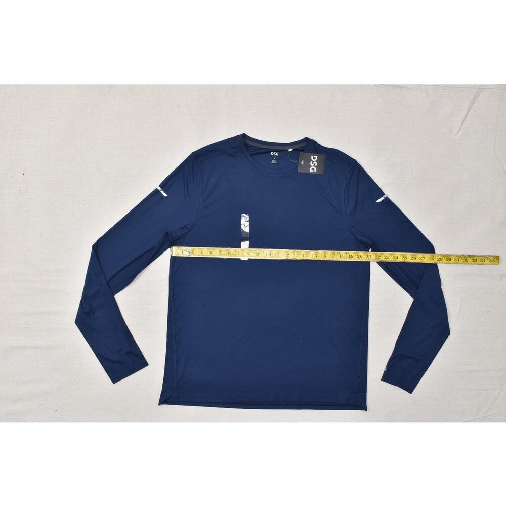 DSG Men's Stride Long Sleeve Run Tee Regular Size L University Navy Blue NEW - Picture 6 of 8